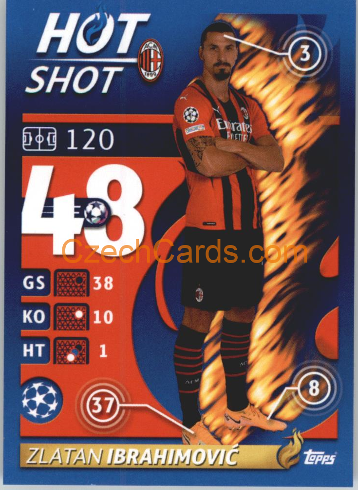Zlatan Ibrahimović – Hot Shot 2021/22 Topps UCL Sticker big #195