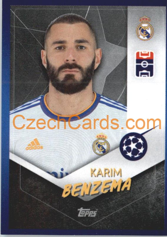 Karim Benzema 2021/22 Topps UCL Sticker #317