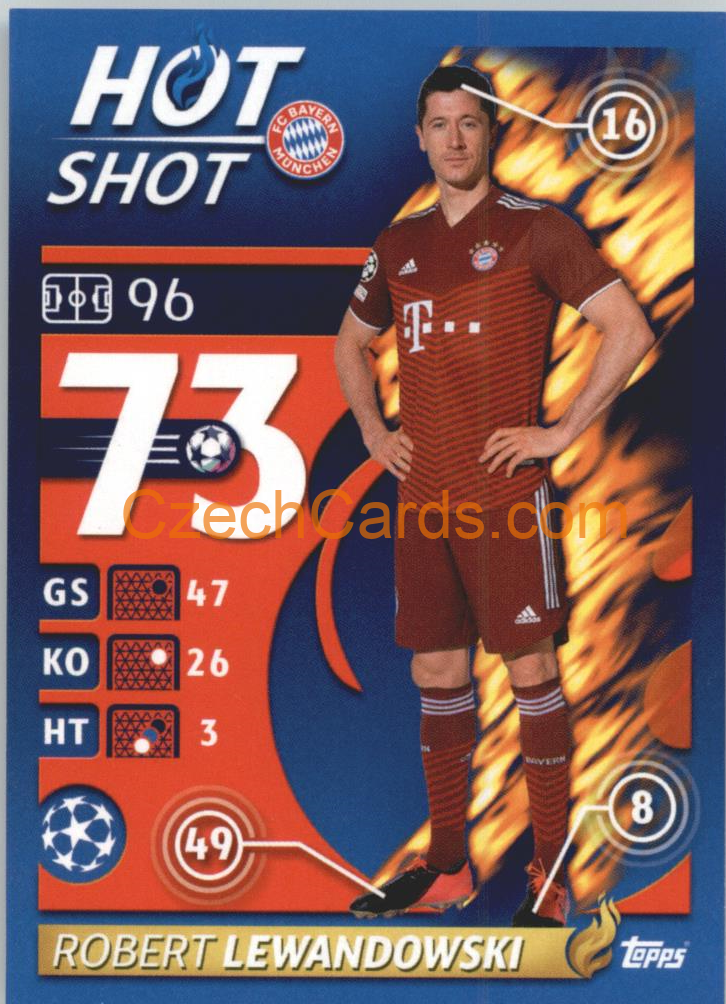 Robert Lewandowski – Hot Shot 2021/22 Topps UCL Sticker big #357