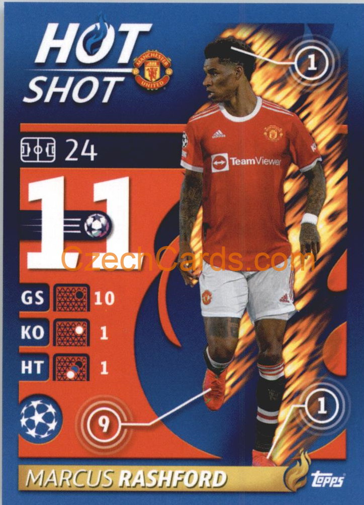 Marcus Rashford – Hot Shot 2021/22 Topps UCL Sticker big #447