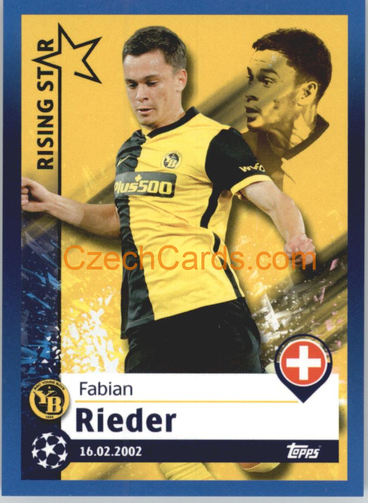 Fabian Rieder – Rising Star 2021/22 Topps UCL Sticker big #488