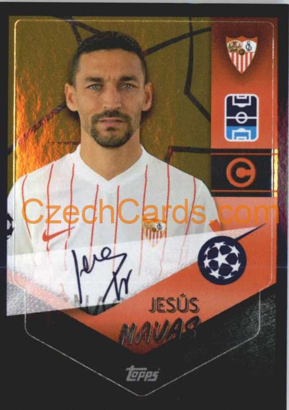 Jesús Navas – Captain 2021/22 Topps UCL Sticker gold shiny #523