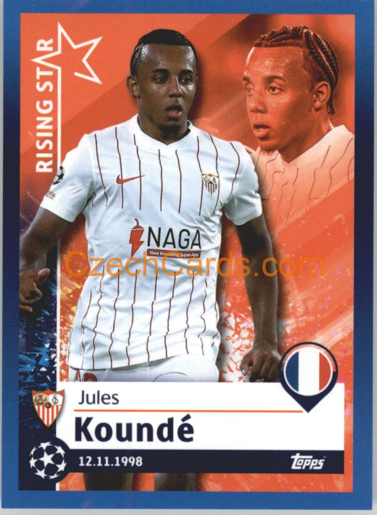 Jules Koundé – Rising Star 2021/22 Topps UCL Sticker big #524