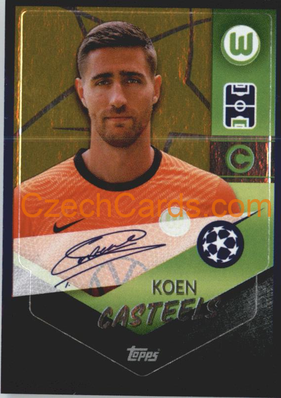Koen Casteels – Captain 2021/22 Topps UCL Sticker gold shiny #556