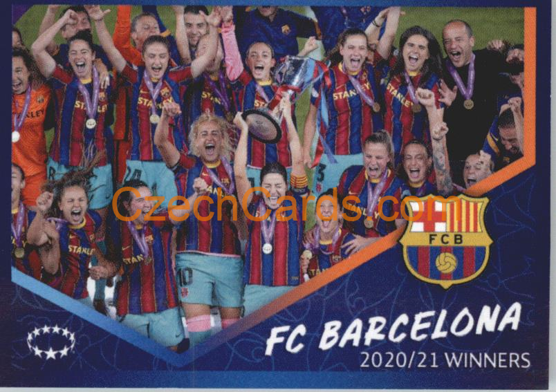 FC Barcelona – 2020/21 Winners 2021/22 Topps UCL Sticker #644
