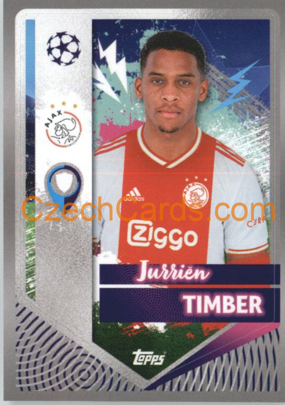 Jurriën Timber 2022/23 Topps UCL Sticker #48