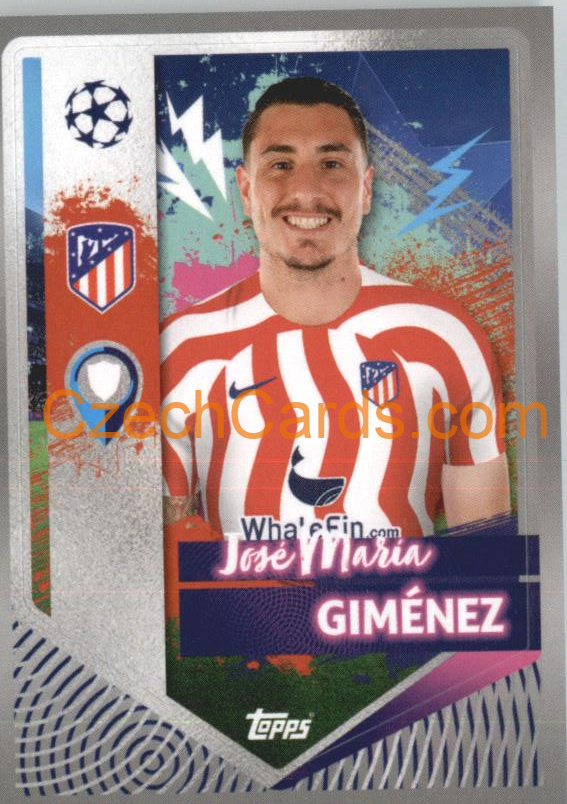 José María Giménez 2022/23 Topps UCL Sticker #67