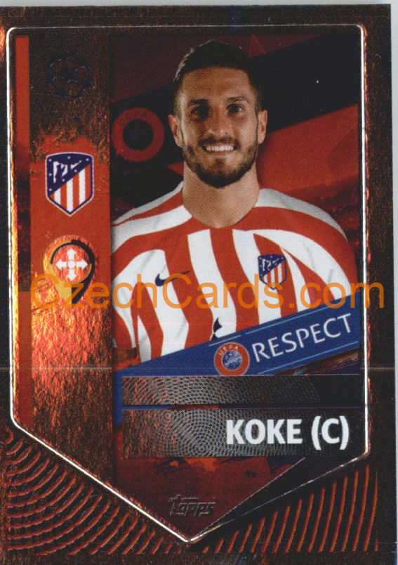Koke (Captain) 2022/23 Topps UCL Sticker foil #73