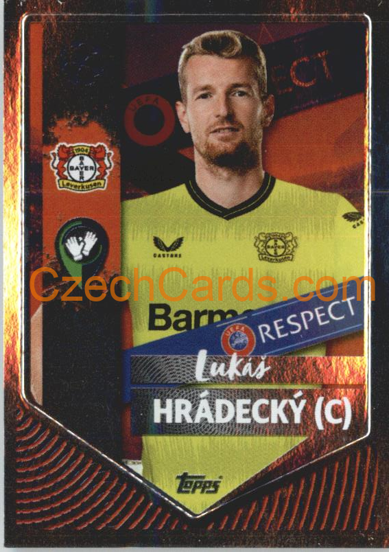 Lukáš Hrádecký (Captain) 2022/23 Topps UCL Sticker foil #81
