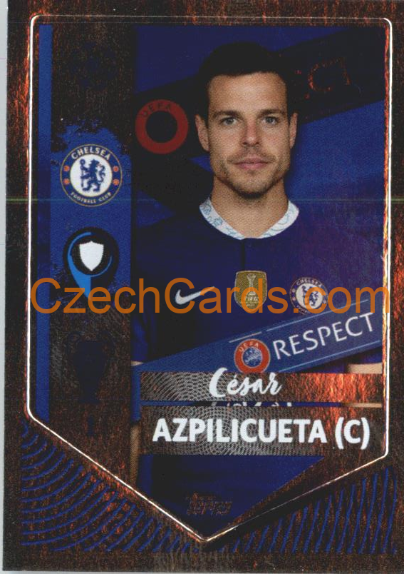 César Azpilicueta (Captain) 2022/23 Topps UCL Sticker foil #136