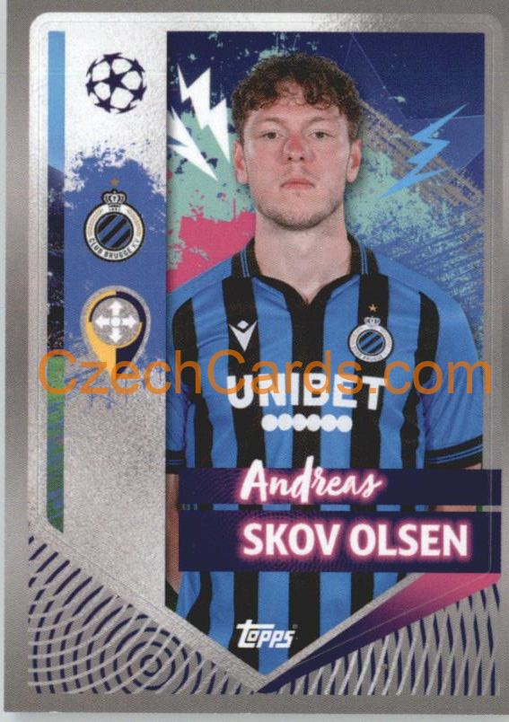 Andreas Skov Olsen 2022/23 Topps UCL Sticker #162