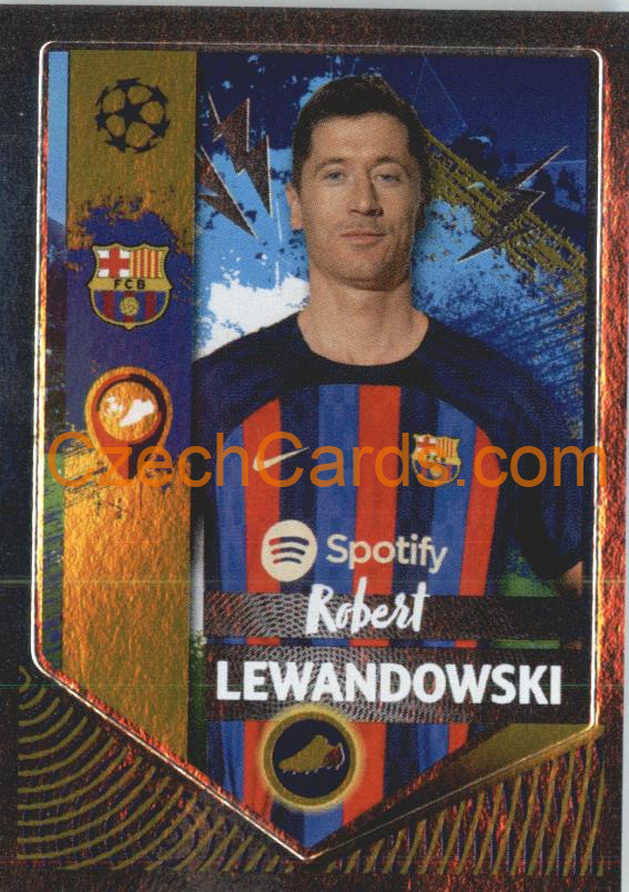 Robert Lewandowski (Golden Goalscorer) 2022/23 Topps UCL Sticker foil #200