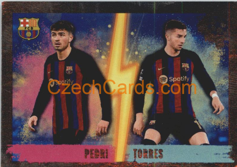 Pedri / Ferrán Torres 2022/23 Topps UCL Sticker foil #206