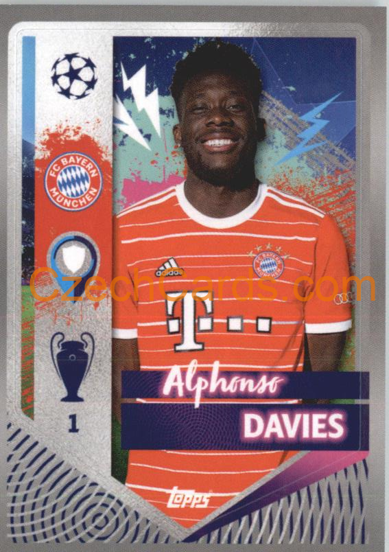 Alphonso Davies 2022/23 Topps UCL Sticker #212