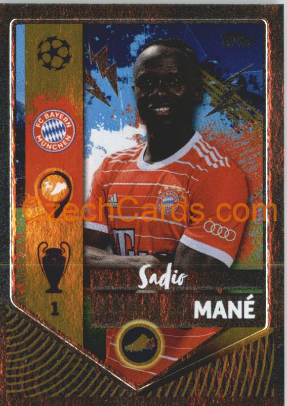 Sadio Mané (Golden Goalscorer) 2022/23 Topps UCL Sticker foil #218