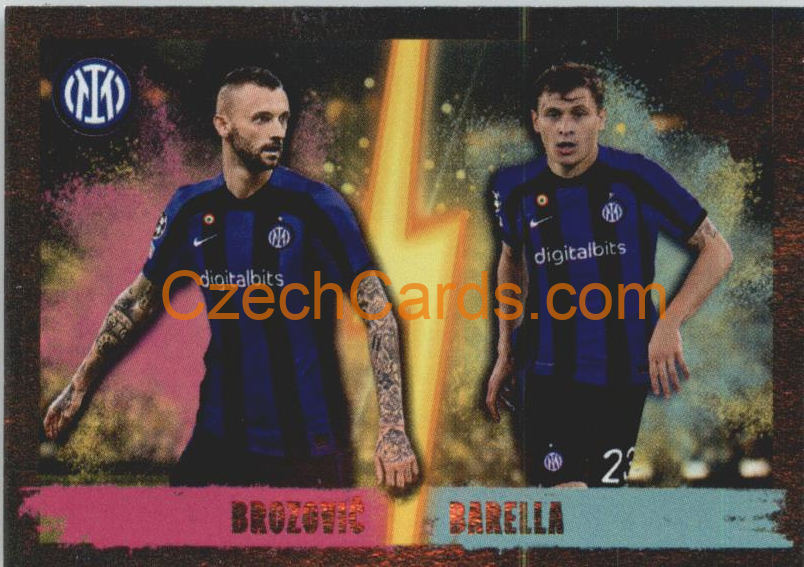 Marcelo Brozović / Nicolò Barella 2022/23 Topps UCL Sticker foil #242