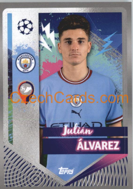 Julián Álvarez 2022/23 Topps UCL Sticker #328