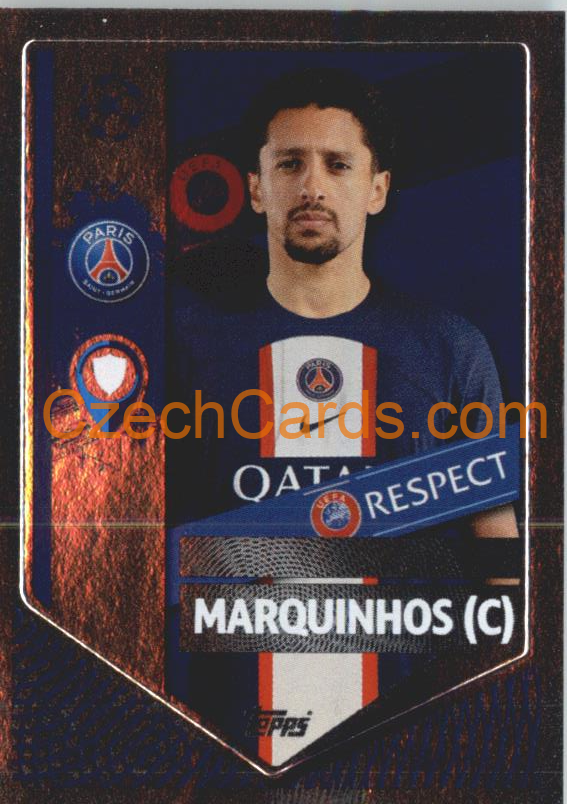 Marquinhos (Captain) 2022/23 Topps UCL Sticker foil #354