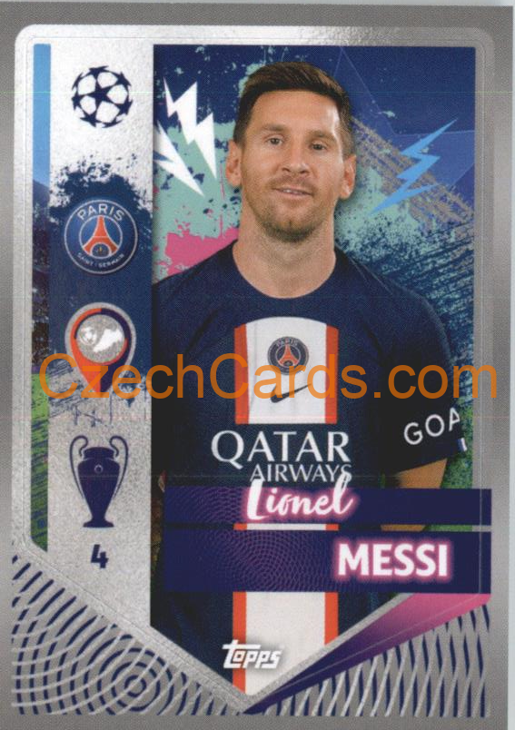 Lionel Messi 2022/23 Topps UCL Sticker #365