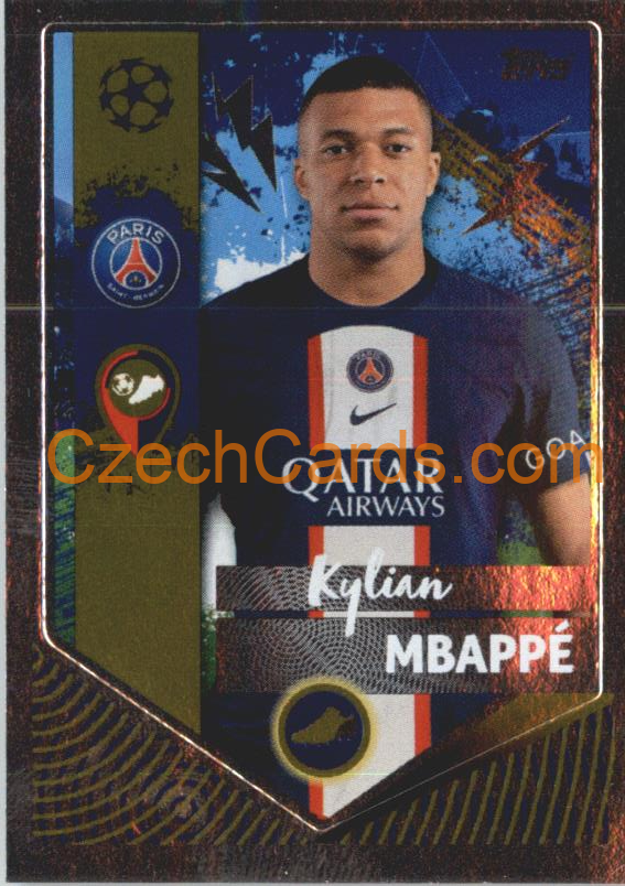 Kylian Mbappé (Golden Goalscorer) 2022/23 Topps UCL Sticker foil #366