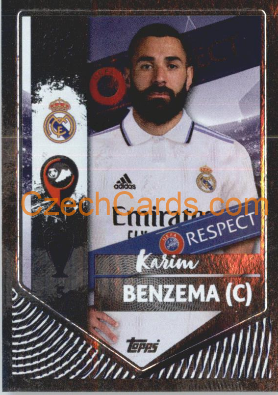 Karim Benzema (Captain) 2022/23 Topps UCL Sticker foil #401