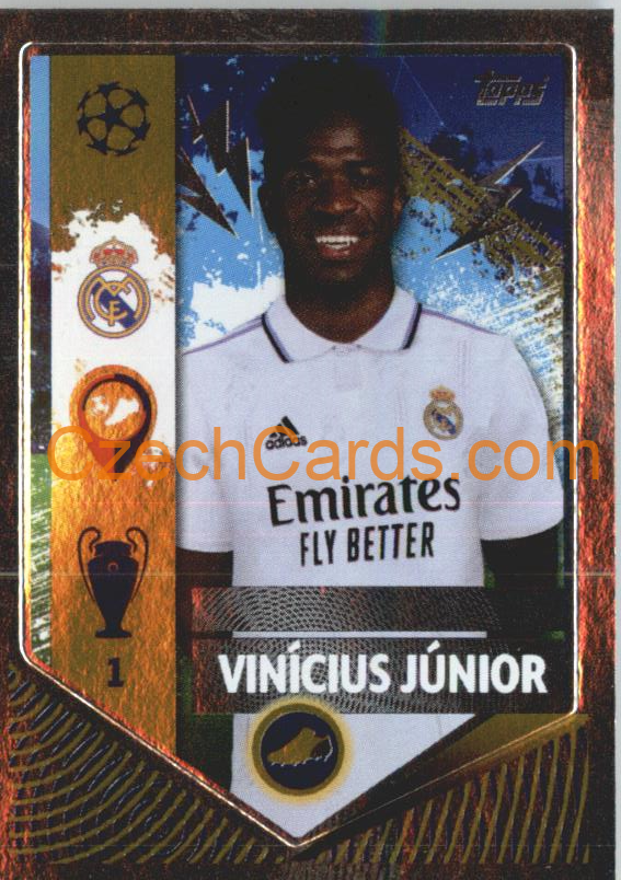 Vinícius Júnior (Golden Goalscorer) 2022/23 Topps UCL Sticker foil #402