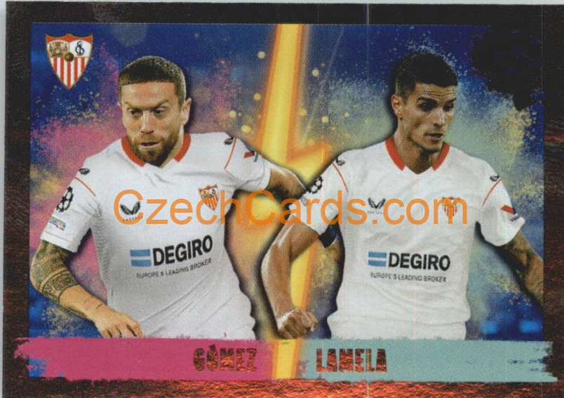 Papu Gómez / Erik Lamela 2022/23 Topps UCL Sticker foil #422