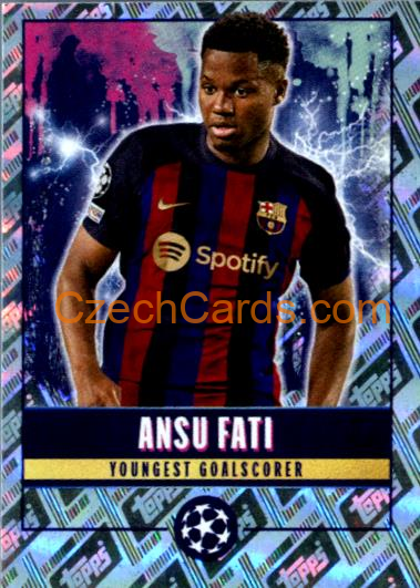 Ansu Fati 2022/23 Topps UCL Sticker All-Time UCL Records foil #515