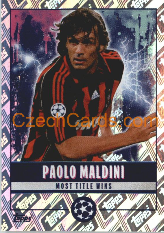 Paolo Maldini 2022/23 Topps UCL Sticker All-Time UCL Records foil #517