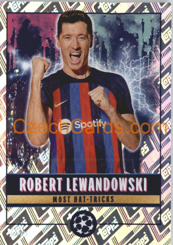 Robert Lewandowski 2022/23 Topps UCL Sticker All-Time UCL Records foil #522