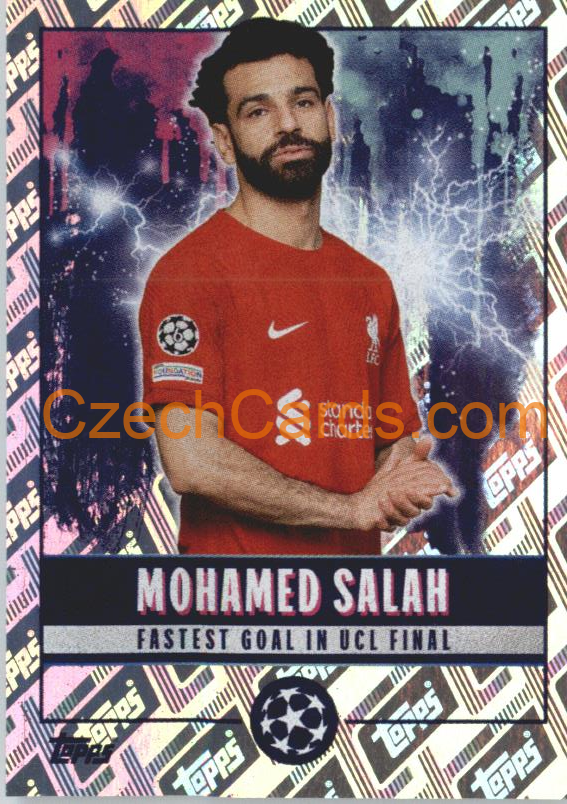 Mohamed Salah 2022/23 Topps UCL Sticker All-Time UCL Records foil #525