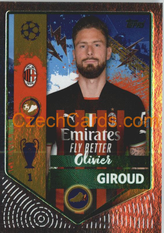Olivier Giroud  2022/23 Topps UCL Sticker GREEN foil  #40