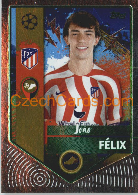 João Félix (Golden Goalscorer) 2022/23 Topps UCL Sticker foil GREEN  #78