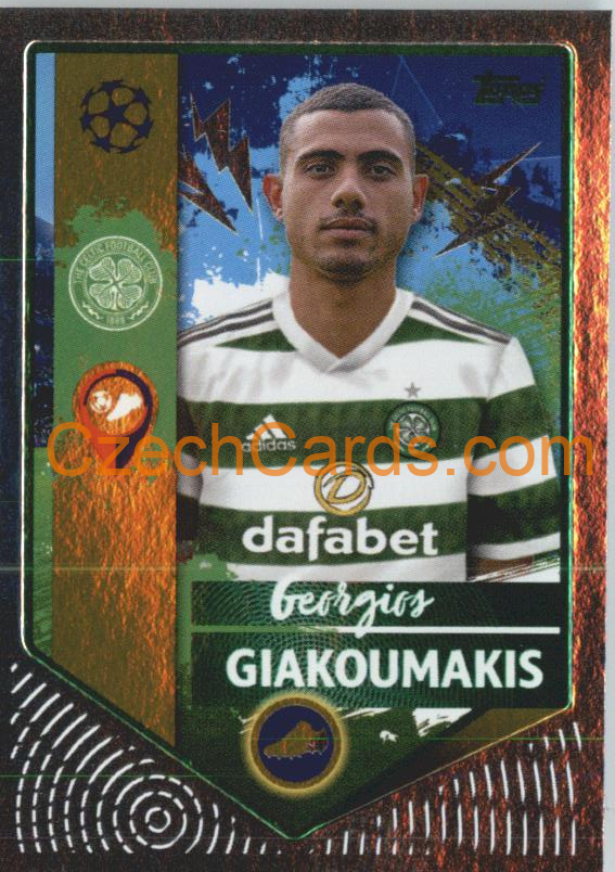 Giorgios Giakoumakis Golden Goalscorer 2022/23 Topps UCL Sticker foil GREEN #131