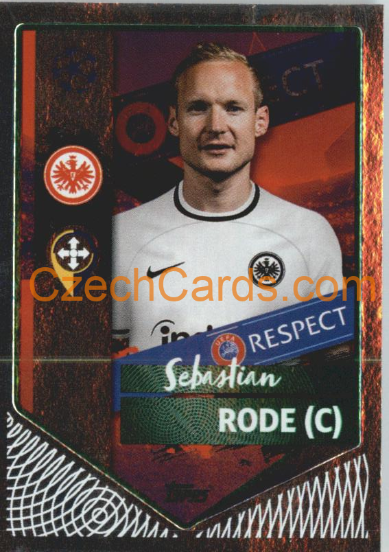 Sebastian Rode (Captain) 2022/23 Topps UCL Sticker foil GREEN   #178