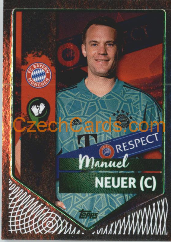 Manuel Neuer (Captain) 2022/23 Topps UCL Sticker foil GREEN  #207