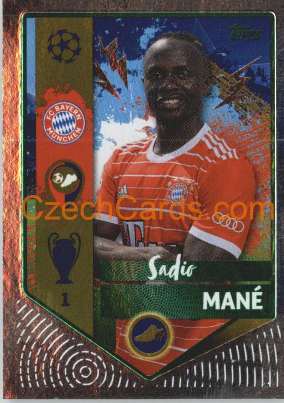 Sadio Mané (Golden Goalscorer) 2022/23 Topps UCL Sticker foil GREEN  #218