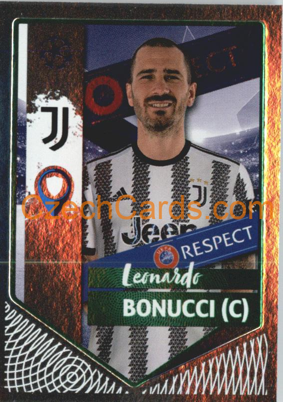 Leonardo Bonucci (Captain) 2022/23 Topps UCL Sticker foil GREEN  #280