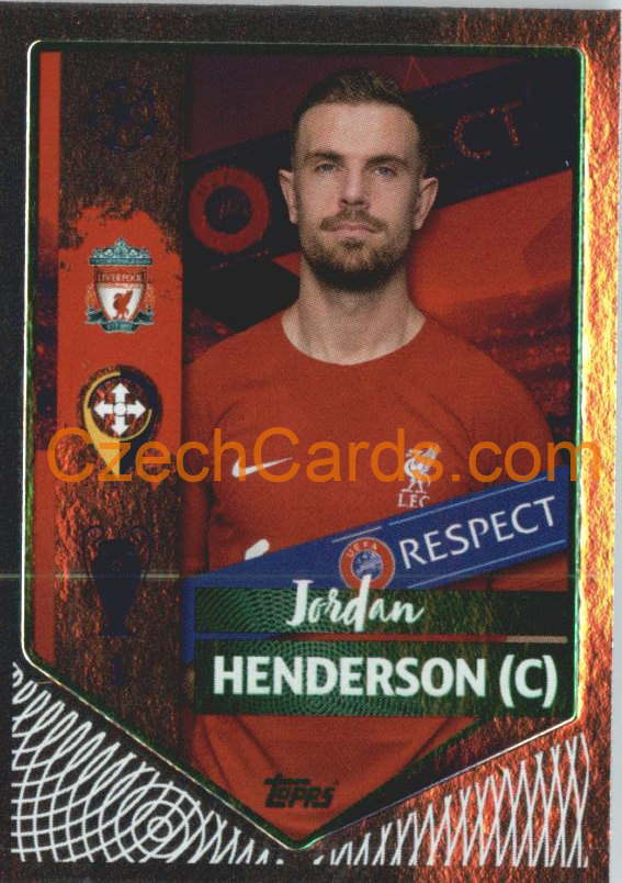 Jordan Henderson (Captain) 2022/23 Topps UCL Sticker foil GREEN  #305