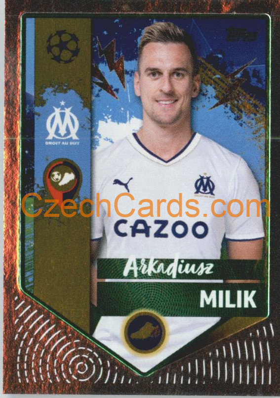 Arkadiusz Milik (Golden Goalscorer) 2022/23 Topps UCL Sticker foil GREEN  #346
