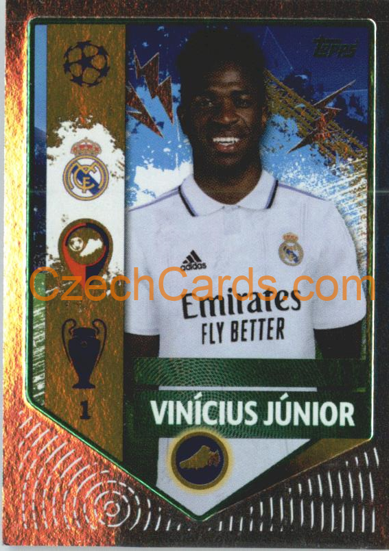 Vinícius Júnior (Golden Goalscorer) 2022/23 Topps UCL Sticker foil GREEN  #402