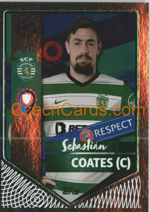Sebastián Coates (Captain) 2022/23 Topps UCL Sticker foil GREEN  #442