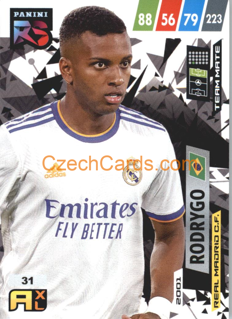 Rodrygo 2022 Panini Adrenalyn XL Fifa 365 Rising Star #RS31