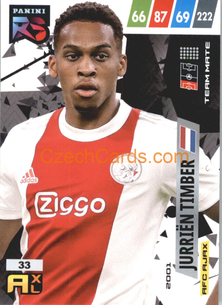 Jurrien Timber 2022 Panini Adrenalyn XL Fifa 365 Rising Star #RS33