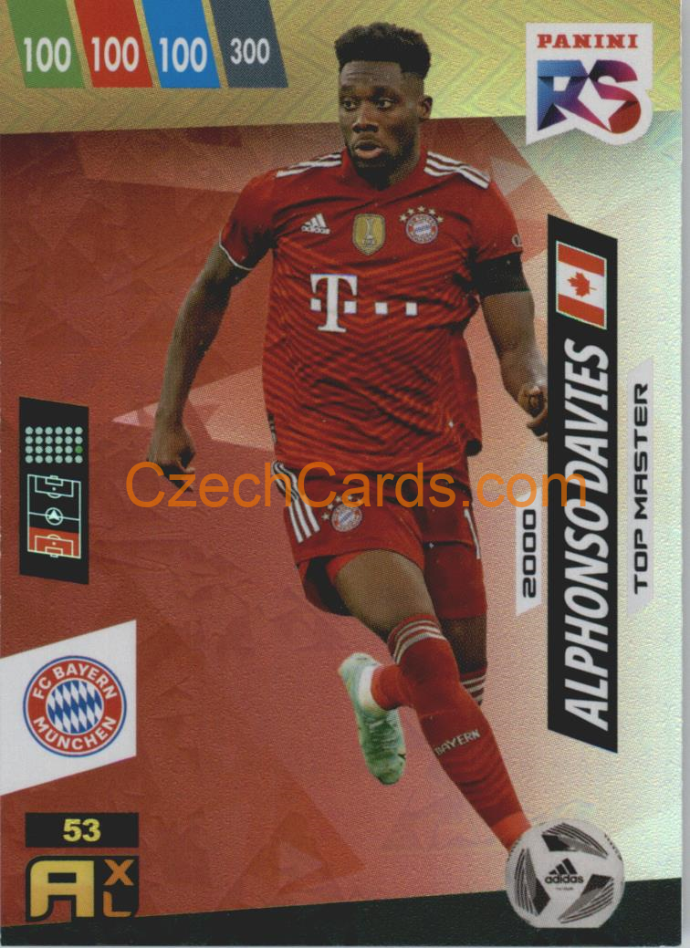 Alphonso Davies 2022 Panini Adrenalyn XL Fifa 365 RS Top Master #RS53