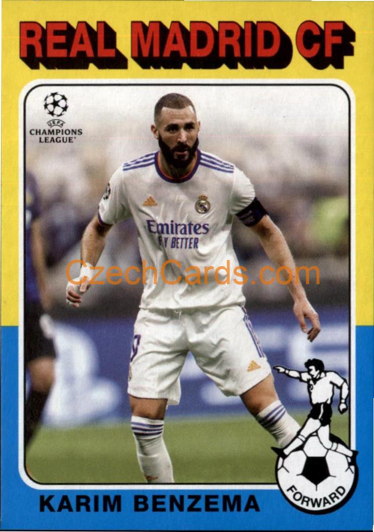 Karim Benzema 2021/22 Topps UCL 1975-76 Topps Footballer #75-01