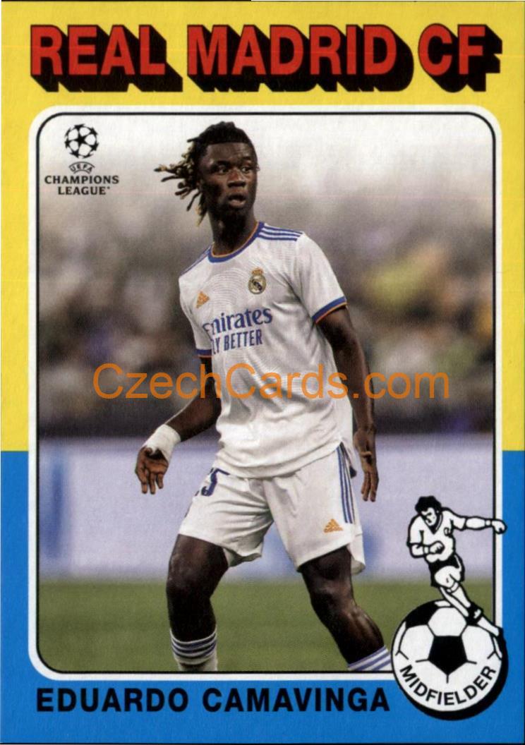 Eduardo Camavinga 2021/22 Topps UCL 1975-76 Topps Footballer #75-17