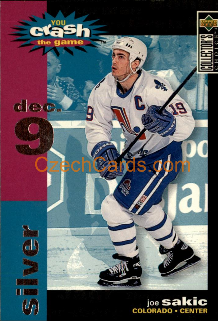 Joe Sakic 1995/96 UD Collectors Choice Crash The Game Silver 9. Dec #C9