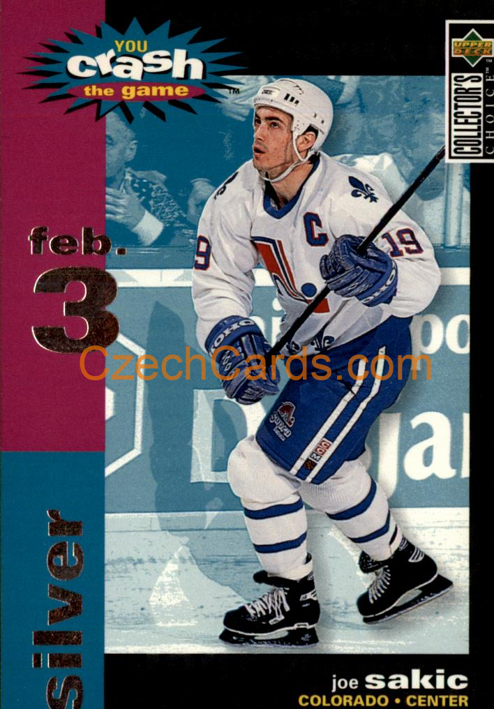 Joe Sakic 1995/96 UD Collectors Choice Crash The Game Silver 3.Feb #C9