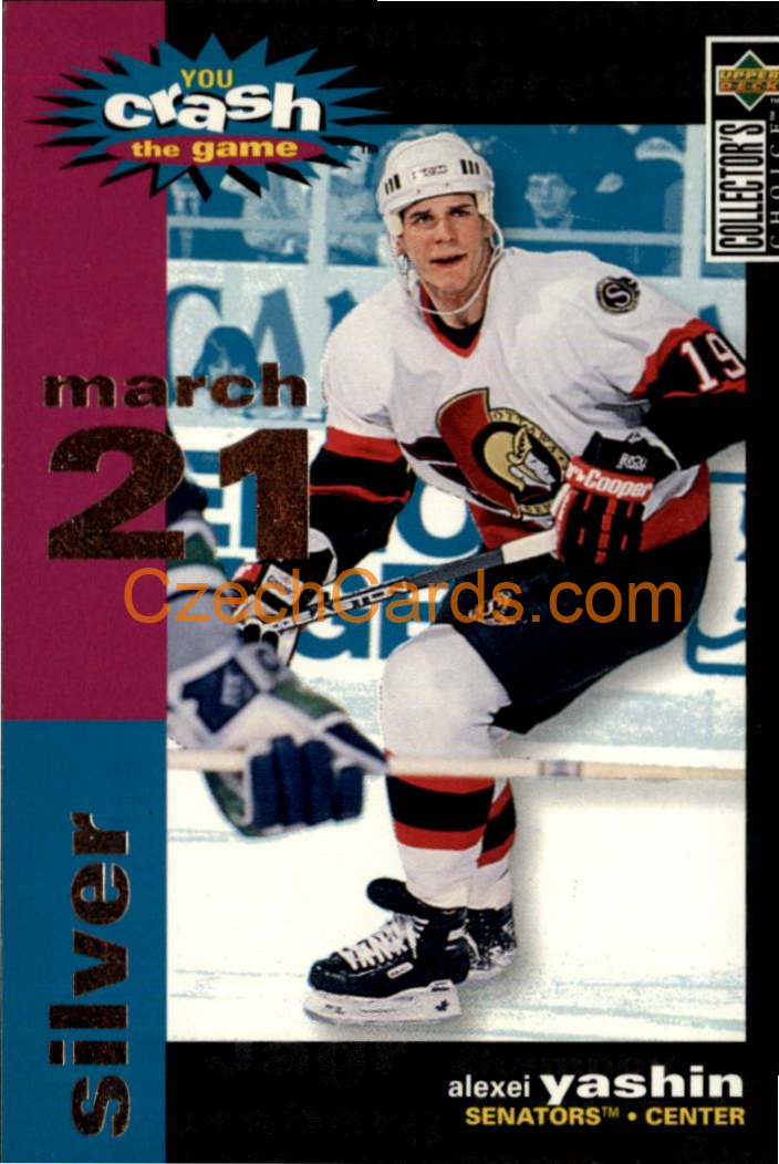 Alexei Yashin 1995/96 UD Collectors Choice Crash The Game Silver 21.March #C18